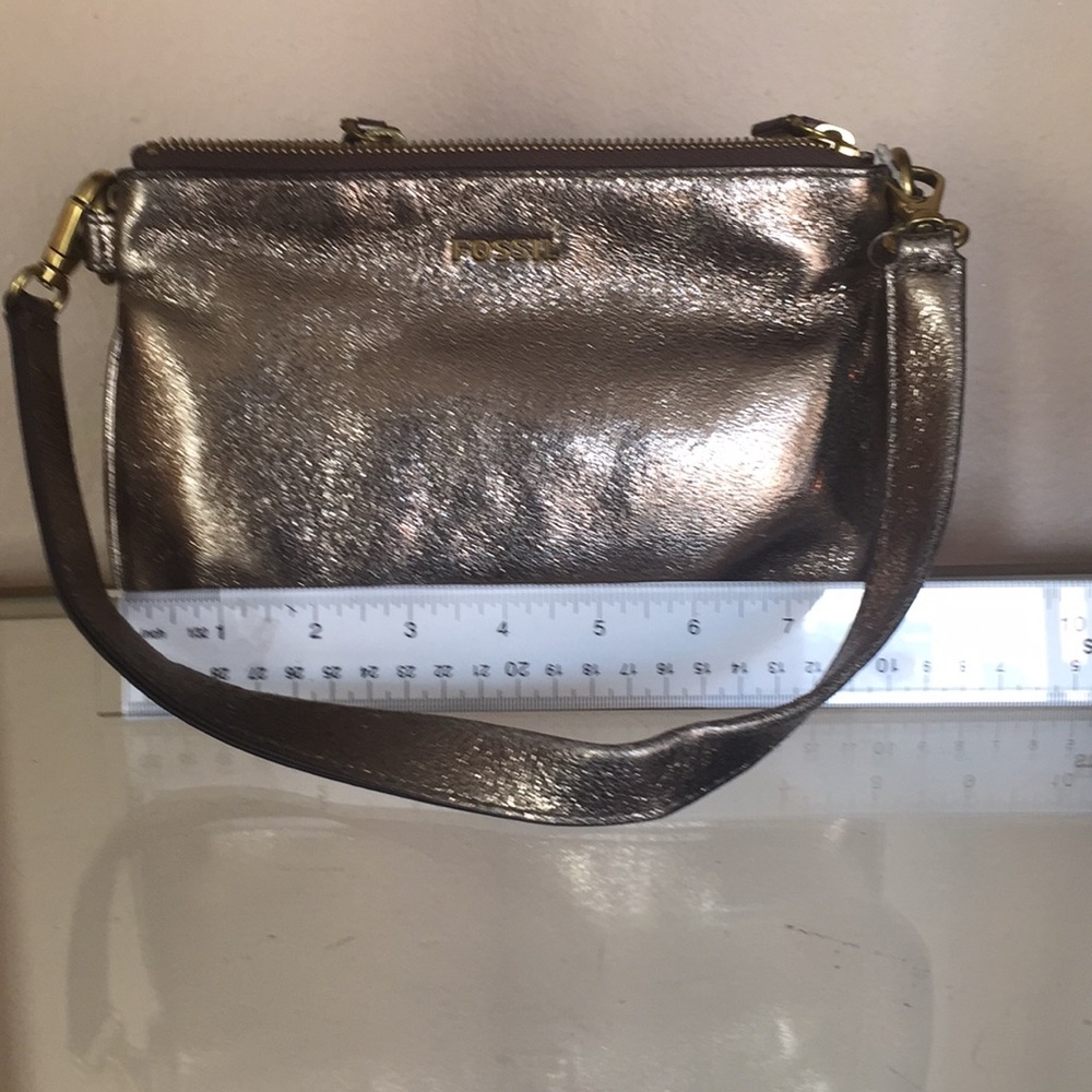 Fossil Metallic Gold Leather Purse/Clutch